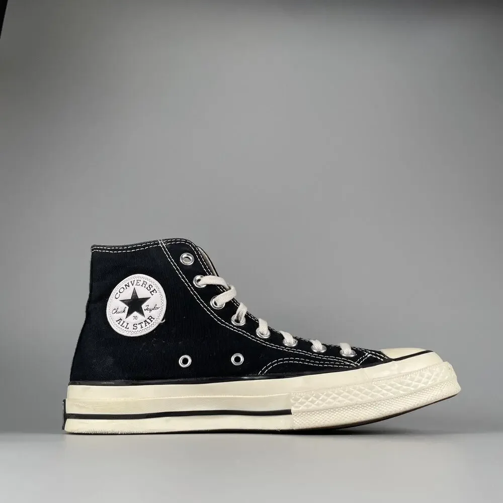 Men's 7 Women's 9 Converse Chuck 70 Hi Black Egret High Top Sneakers Casual Shoe